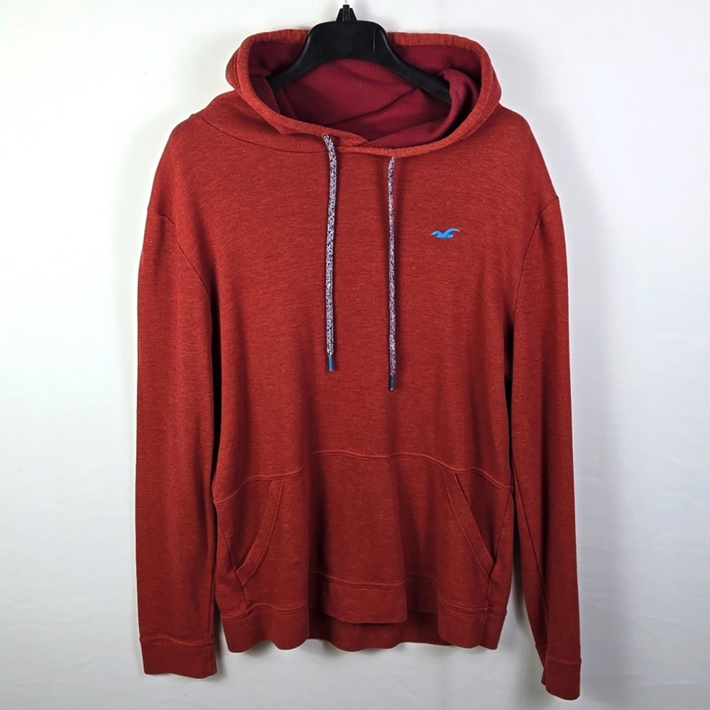 Hollister Men Red Casual Pullover Hoodie  Cotton Blend‎ Sz M